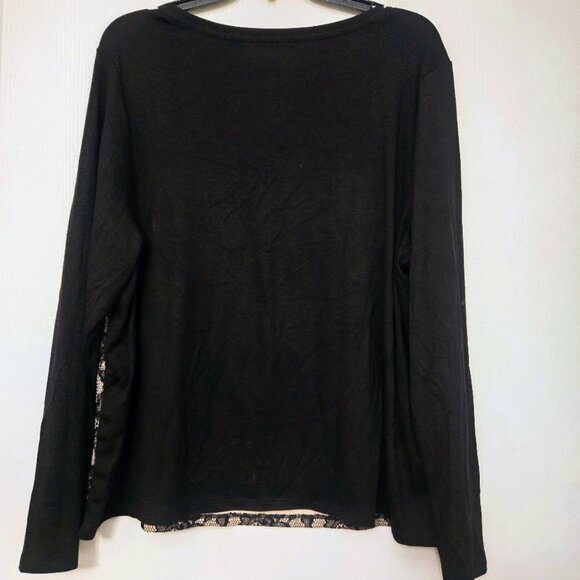 Chico's L/S black sweater top‎ with lace front NWOT Size 3/XL - Picture 4 of 4